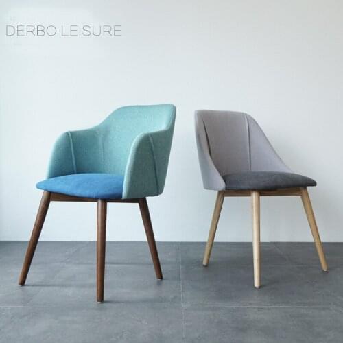 Modern Design solid wood upholster soft cover padded colorful dining chair, fashion loft cafe leisure office computer chair 1PC