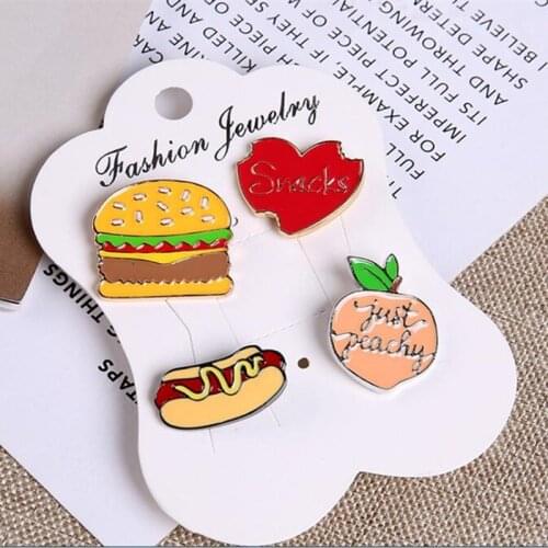 Timlee X330 New Classic Cartoon Drops of oil Heart Hamburger Love Metal Brooch Pins Set Originality Fashion Gift Wholesale