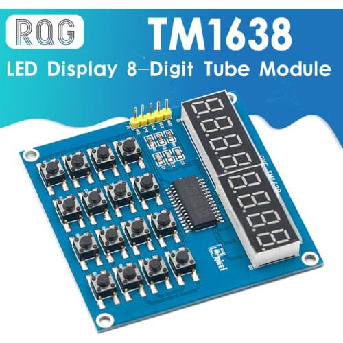 TM1638 LED Display 8-Bit Digital Tube Module 3-Wire 16 Keys 8 Bits Keyboard Scan And KEY LED Display Module For Arduino DIY Kit