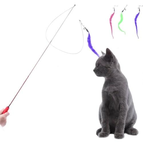 Carbon fiber fishing rod type retractable Cat Catcher Teaser Toy Feather Wand Stick Kitten Jumping Training Supplies 20pc/lot