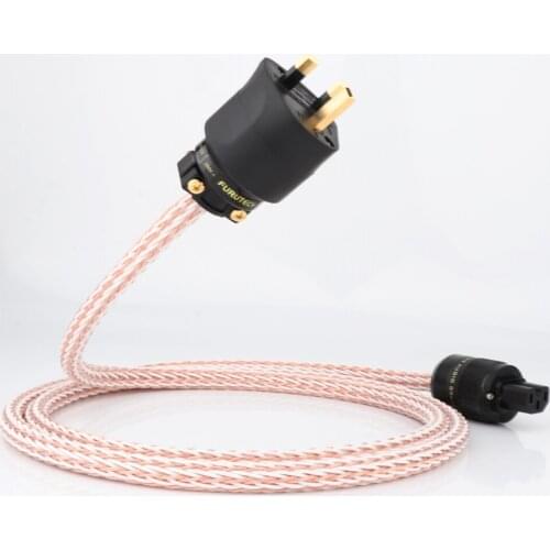 High Quality HiFi Audio 12TC Power Cable 6N OCC Hifi UK Power Cord with Gold Plated UK Plug Mains Cord for Amp DVD Mulitimedia