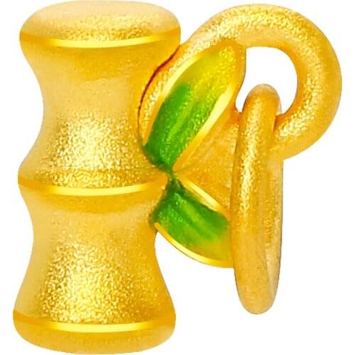 1pcs New 24K Yellow Gold Bracelet 3D Hard Gold 999 Gold Small Bamboo Bracelet Weave Bracelet