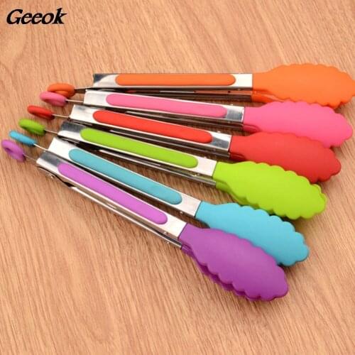 1 PCS Food Grade Silicone Food Tong Kitchen Tongs Utensil Cooking Tong Clip Clamp Accessories Salad Serving BBQ Tools