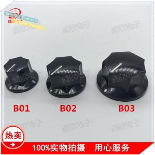 10pcs/Lot MF B01 B02 B03 potentiometer knob bakelite knob governor hat band switch