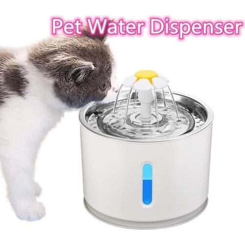 2.4L Pet Water Dispenser Electric Circulating Filtration Dog Water Dispenser Smart Power-off Water Feeder LED Cat Waterer