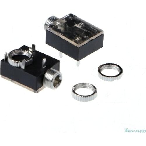5Pcs/Set 5 Pin 3.5mm PCB Panel Mount Audio Jack Socket Connector For Headphone with Nut