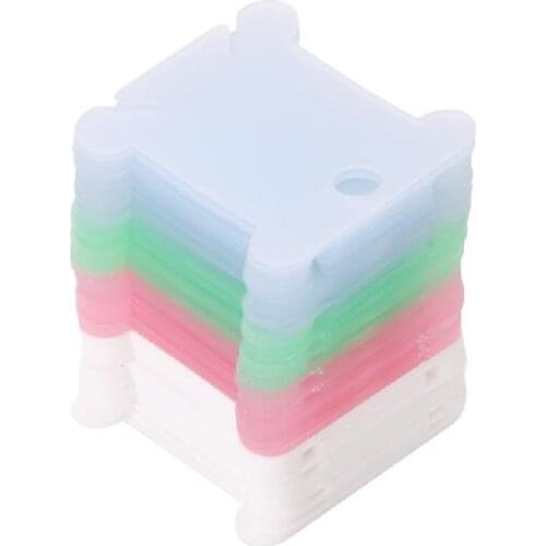 50 Pcs Plastic Embroidery Floss & Craft Thread Bobbins for Storage Holder Cross Stitch Sewing Creamy White