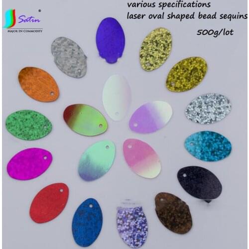 500g PVC Various Sspecifications Laser Oval Shaped Sequin Suitable for Wholesale DIY Sequins Sage Clothing Accessories Sequin