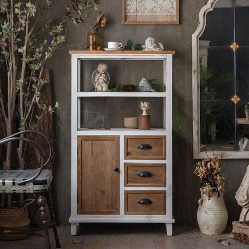 American Country Minimalist Cabinets Rural Style Furniture Retro and Old Side Cabinets, Homestay Living Room Bedroom Drawers