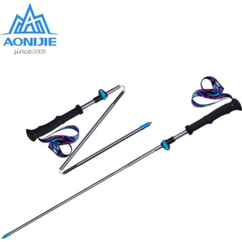 AONIJIE E4205 One Piece Lightweight Folding Collapsible Quick Lock Trekking Pole Hiking Trail Running Walking Stick Carbon Fiber