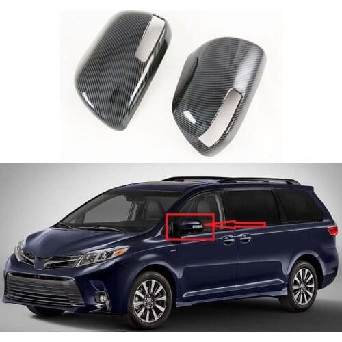 For Toyota Sienna (XL30) 2015 -2020 ABS Car Side Door Rearview Mirror Cover Trim Decoration Cap Accessories
