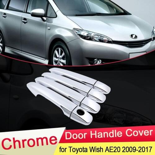 For Toyota Wish 20 AE20 2010 2011 2012 2013 2014 2015 2016 2017 Chrome Door Handle Cover Catch Trim Set Car Styling Accessories