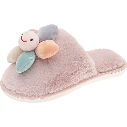Women Indoor Slippers Cartoon Style Soft Plush Lovers Home Cotton Slips Winter Shoes Women Men House Floor Warm Slipper MTX86