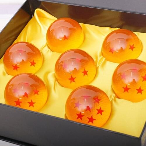 7Pcs/Set 3.5cm/2.7cm Dragon Ball Z Dragonball Shenron Crystal Ball PVC Action Figure Toys 7 Stars Balls Keychain Dolls Kid Gift