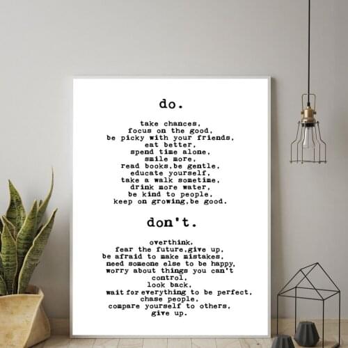 Canvas Simple Do or Do Not Inspirational Typography Motivational Quote Text Home Decor Kitchen Art Birthday Wall Poster Painting