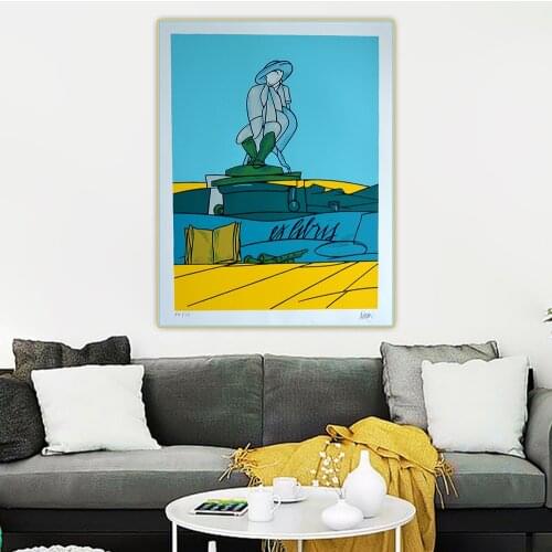 Valerio Adami《Dialogue dans le paysage II , 1988》Canvas Art Oil Painting Picture Wall Hanging Decor Home Living Room Decoration