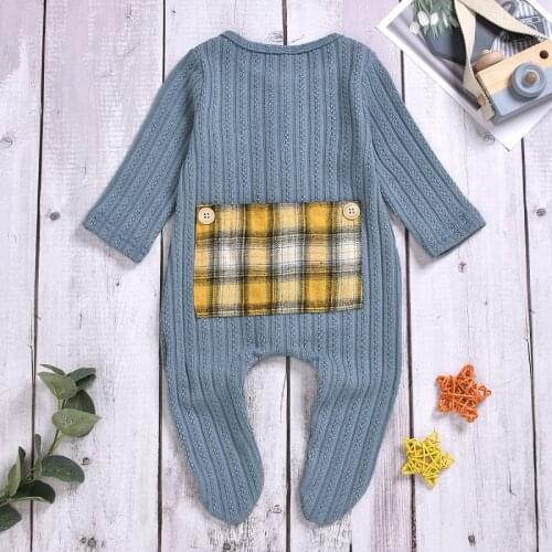 0-18M Baby Autumn Winter Jumpsuit Clothing Cotton Newborn Toddler Baby Boy Girls Footies Long Sleeve Pocket Jumpsuit Outfit
