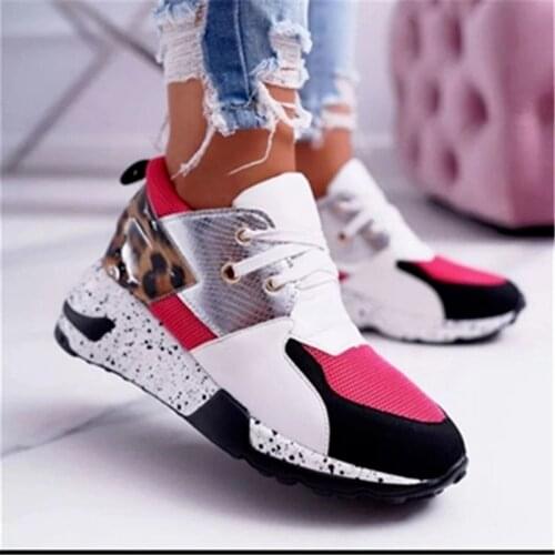 Women Casual Shoes Big Size 37-42 New INS Hot Womens Sneakers Fashion Ladies Lace Up Multicolor Round Toe Sneakers