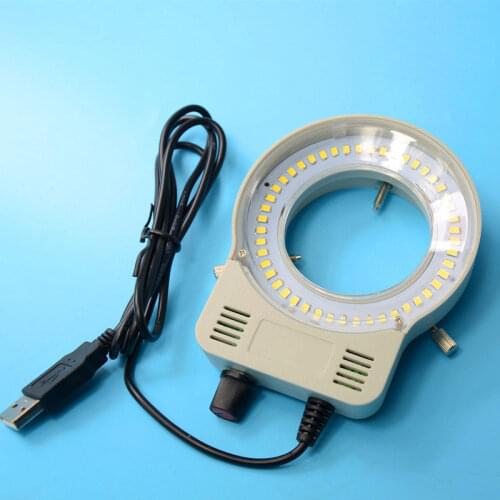 Microscope USB LED Ring Light Brightness Adjustable Inner Diameter 65mm Stereo Microscope Ring Lamp