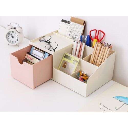 Cute Multi-function Pen Holder Large Capacity Storage Box Creative Fashion Desktop Organizer