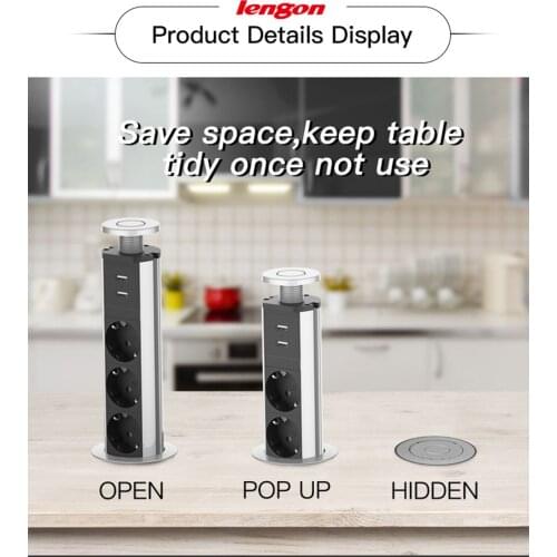 Multifunctional Socket Lift Socket Office Socket Cabinet Hidden Intelligent Lifting Electrical Power Outlet EU Plug USB port