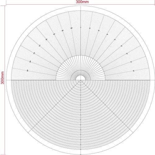 Projector Arc Film R Paper Overlay Drawing Multiplying Diagram Concentric Circular Film Ring Film Circular Arc Measurement