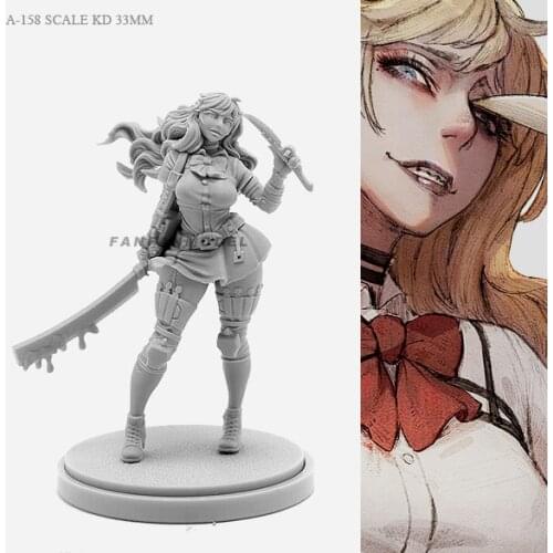 30MM Resin Figure Kits Beauty Soldier goddess self-assembled A-158