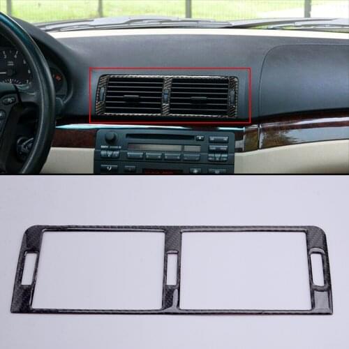 Center Carbon Fiber Console Air Vent Outlet Cover Sticker Trim Fit For BMW 3 Series E46 1998 1999 2000 2001 2002 2003 2004 2005