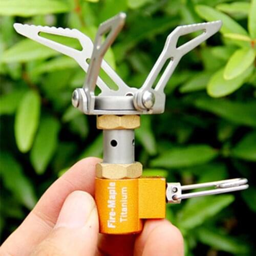 New Camping Stove Titanium Mini Gas Stove Portable Camping Cooking Tool Furnace Cookware Fire Maple FMS-300T 45g 2600W