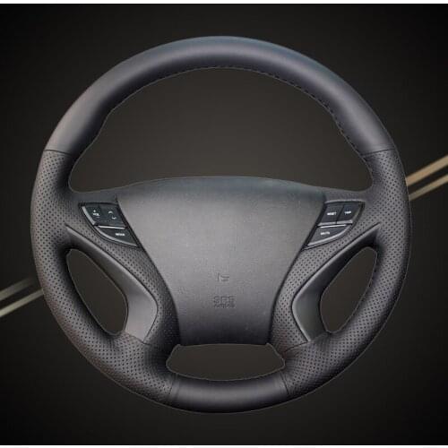 Car Braid On The Steering Wheel Cover for Hyundai Sonata 8 2011 2012 2013 2014 Auto Wheel Cover Interior Accessory Car-styling