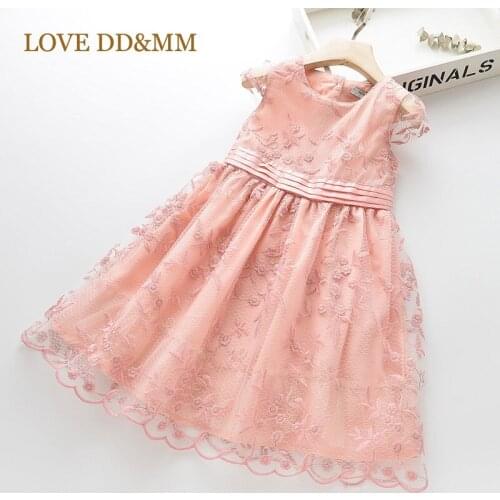 LOVE DD&MM Girls Dresses 2021 Summer New Childrens Wear Girls Mesh Sweet Flower Princess Dress