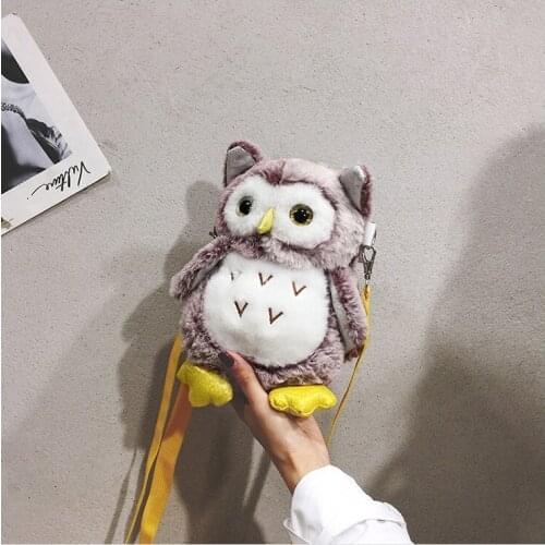 Plush Bag Womens 2019 New Style Japanese Korean Cartoon GIRLS Small Shoulder Bag Cute Owl Toy Backpack Shoulder Bag