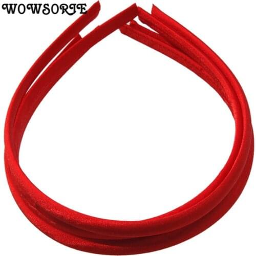 Wowsorie 5PCS/LOT Hot Sell Children DIY Headband Satin Accessories Girls Solid Simple Head Hoop10mm Coated Hairbands Hoop Ring