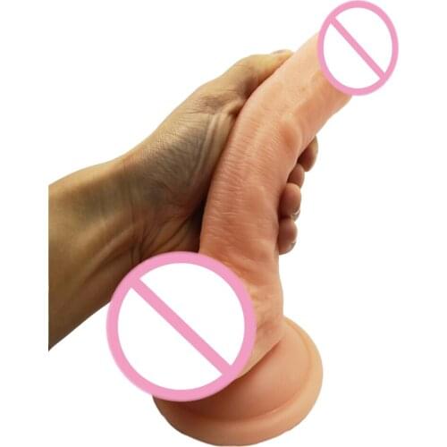 AMABOOM 21*3.8CM Realistic Big Dildo Erotic with Suction Cup Soft Penis Sex Toys for Woman Super Thick Huge Dildo woman