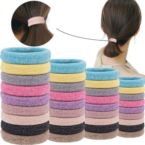 10 Pcs/set Girls Hair Tie Glitter Elastic Hair Bands Women DIY Hair Accessories Styling Head Wear Toddler Ponytail Holder