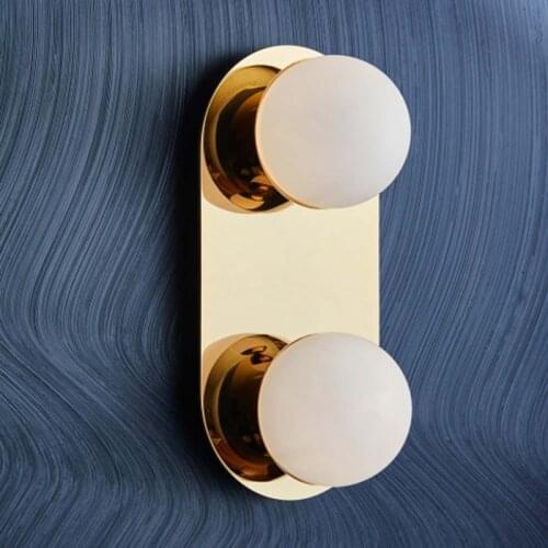 Light luxury double-headed glass ball wall lamp dining room bedroom corridor living room modern minimalist wall lamp