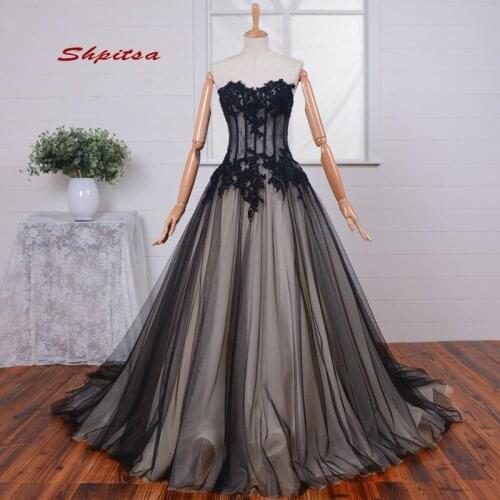 Sexy Black Long Lace Prom Dresses Plus Size Tulle Women Night Evening Party Dress for Graduation
