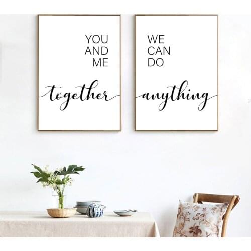 Family Poster Together We Can Do Anything Letter Canvas Painting Wall Art Pictures For Living Bedroom Aesthetic Room Decor