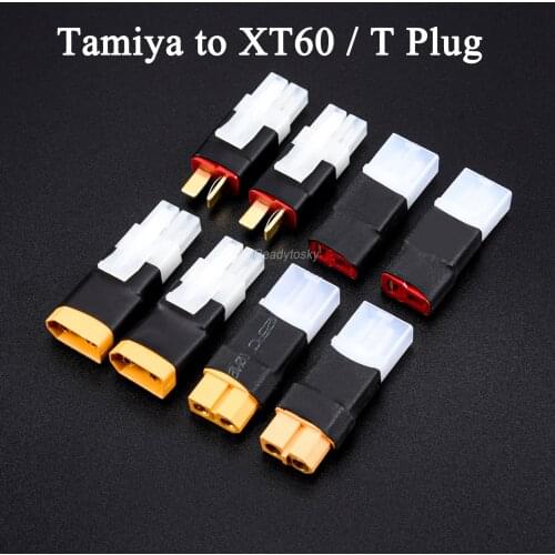 XT60 / T Plug to TAMIYA Adapter Male Female Battery Conversion Dean Connector Accessories Parts For RC Aircraft Cars Helicopter