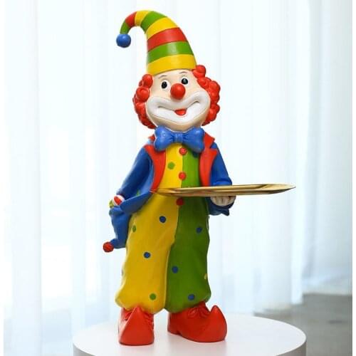 Nordic Decoration Home Figurine Clown Pallets StatuesCreative Living Room Sculpture Large Landing Clown Statue Nordic StyleDecor