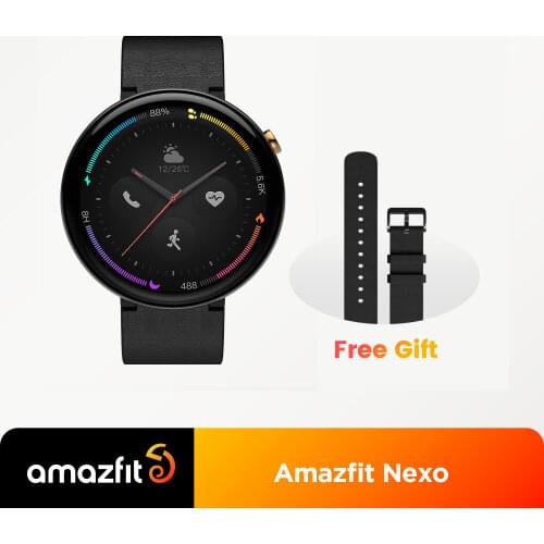 Original Global Amazfit Nexo Smartwatch Ceramics Bezel 10 Sports Modes GPS Glonass 1.39 inch AMOLED Display for Android phone