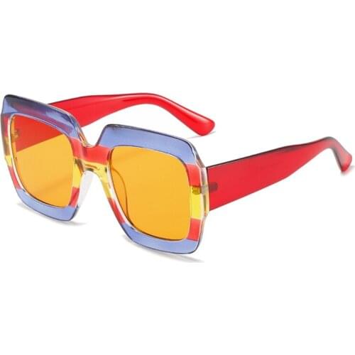 Vintage Oversized Sunglasses Y2k Fashion Square Colorful Sun Glasses for Men And Women Retro Big Candy Color Eyewear