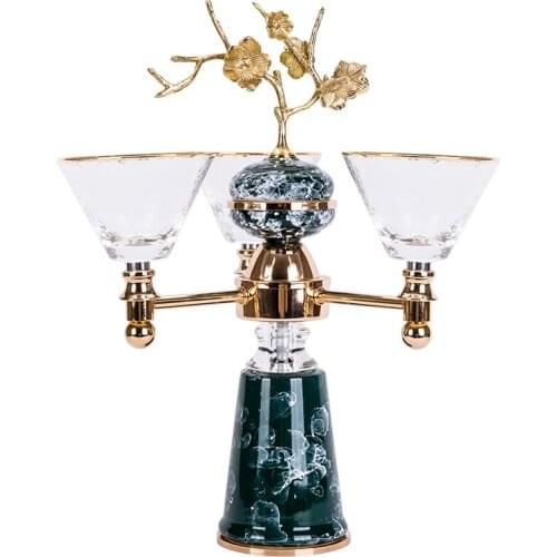 Modern Candlestick Glass Marble Candle Holder Table Home Decoration Craft