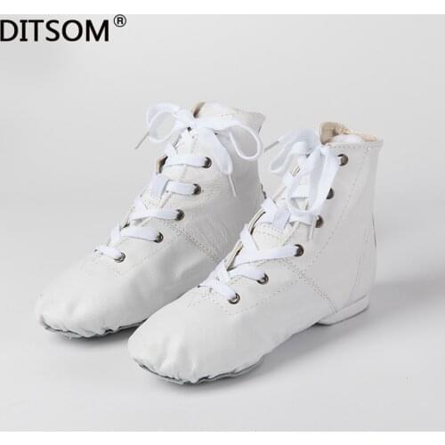 Genuine Leather Jazz Dance Boots For Women Teenagers 7Colors Soft Breathable Sport Dance Shoes Ballet Gym Fitness Shoes