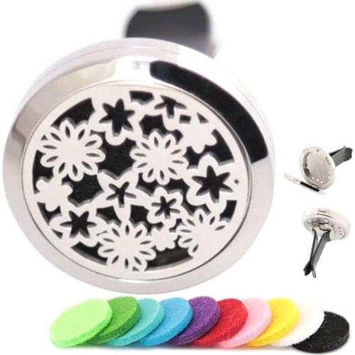 AMYA Jewelry Sun and Star 30mm Diffuser 316 Stainless Steel Car Aroma Locket Essential Oil Car Diffuser Lockets Free Pads