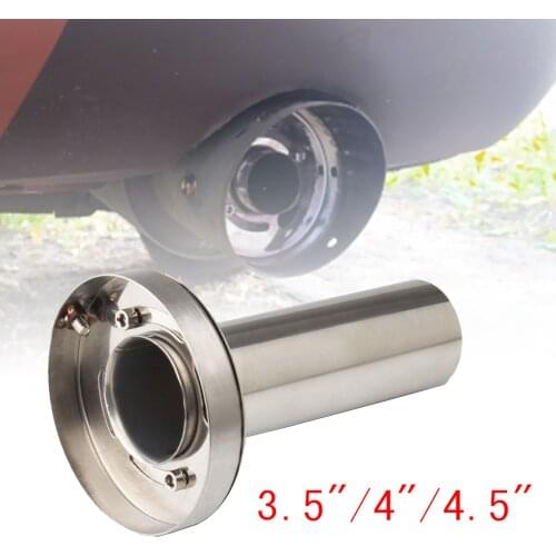 Universal 3.5" /4'' / 4.5'' Car Stainless Steel Exhaust Muffler Silencer Round Tip