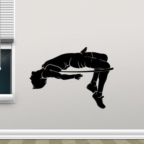 High Jump Wall Decals Gymnasium Window Door Art Decoration Jumper Sport Gym Jumping Vinyl Sticker Boys Room Decor Mural Z742