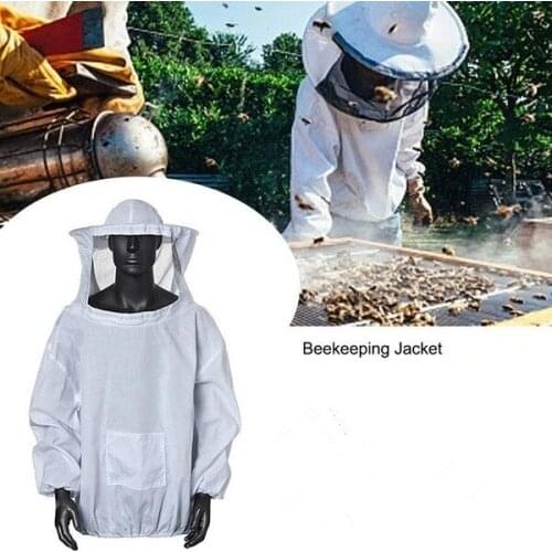 1pc Protective Beekeeping Jacket Veil Smock Equipment Bee Keeping Hat Sleeve Suit