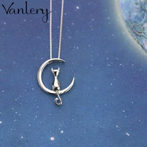 Trendy Moon Cat Choker Necklaces For Women Fashion Long Sweater Chain Necklaces 2021 Party Jewelry Gift