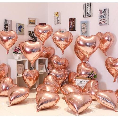 10pcs/lot Helium heart red star Foil Ballon Romantic Anniversary Wedding Valentines Birthday Party Decorate Photo Prop Courtship